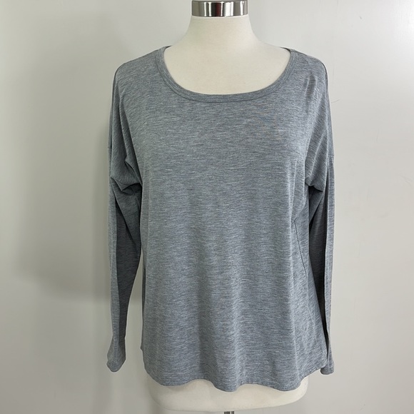 Forever 21 Gray Heather Dolman Dropped Shoulder Long Sleeve Hi Lo Sweater - Picture 2 of 12
